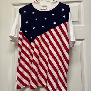 BonWorth women's embroidered patriotic top. vintage-style Sz S but runs large.